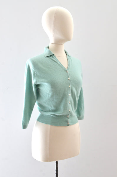 Vintage 50s Seafoam Cashmere Sweater
