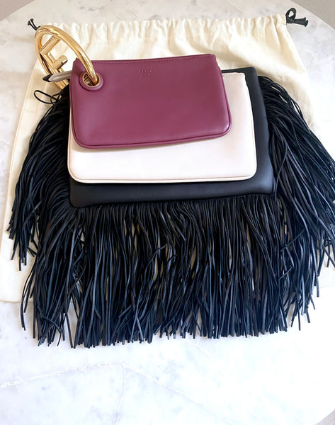 Rare Fendi Triplette Pouch w/ Fringe