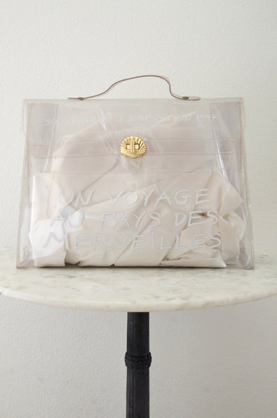 HERMÈS Transparent Bag Beach Handbag Shell Turnlock