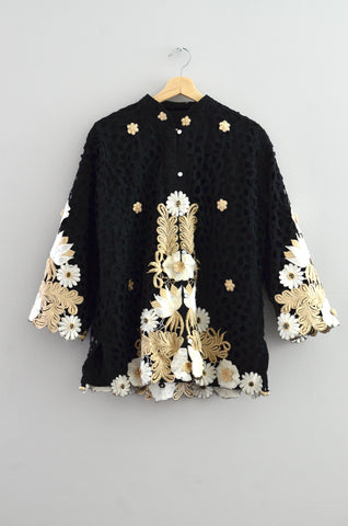 Vintage 3D Embroidered Top