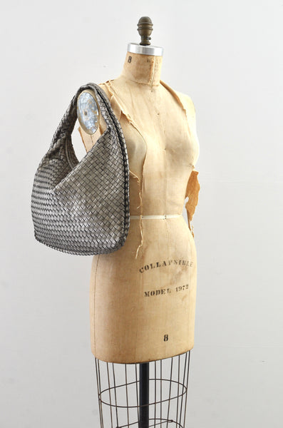 Bottega Veneta Intrecciato Veneta Hobo Silver