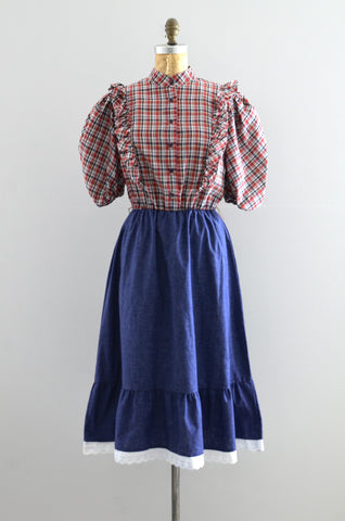 Vintage 1970s Plaid Dress