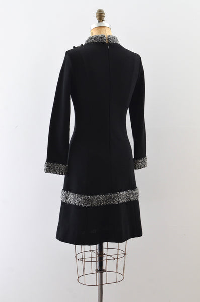 Vintage 1960s Black Knit Dress