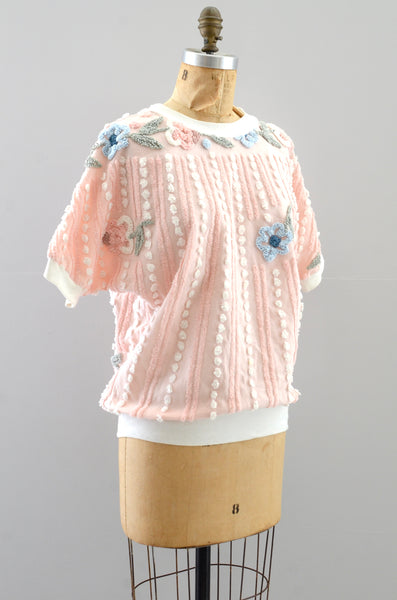 Vintage Pink Chenille Blouse