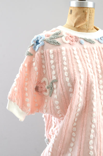 Vintage Pink Chenille Blouse