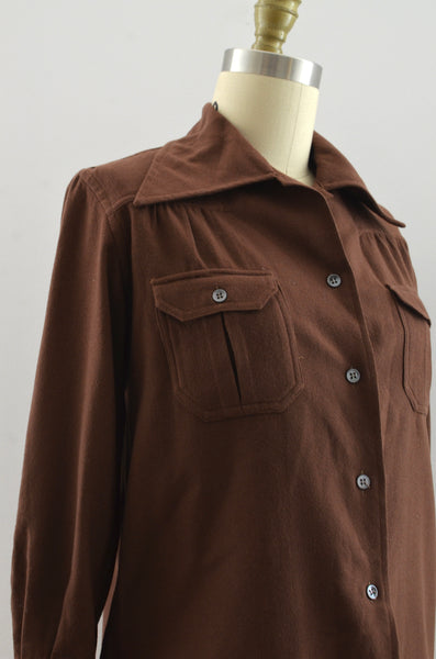 Vintage 40's Brown Wool Shirt