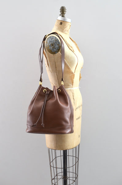 Burberry Pebbled Leather Bucket Bag