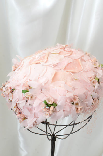 Vintage Pink Floral Petal Hat