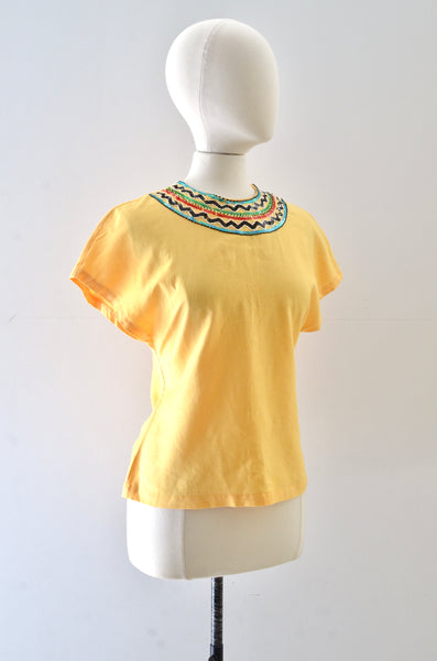 Vintage 1940s Yellow Top