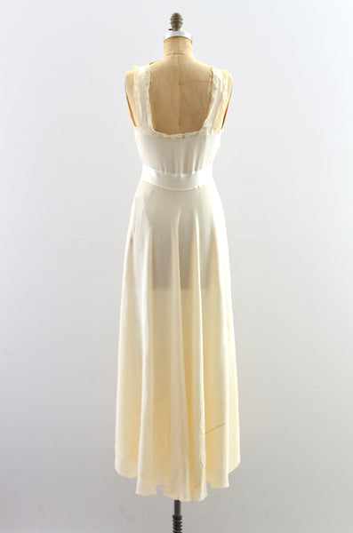 Vintage 1940s Champagne Satin Gown