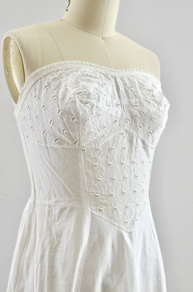 Vintage 1950s Strapless Cotton Slip