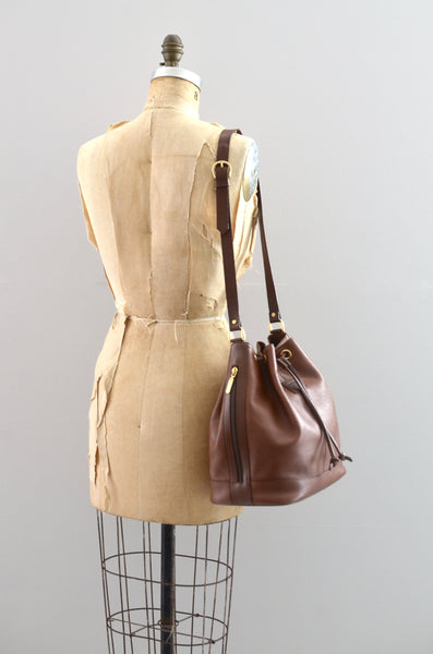 Burberry Pebbled Leather Bucket Bag