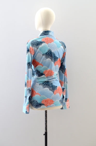 Vintage 1970s Novelty Print Shirt