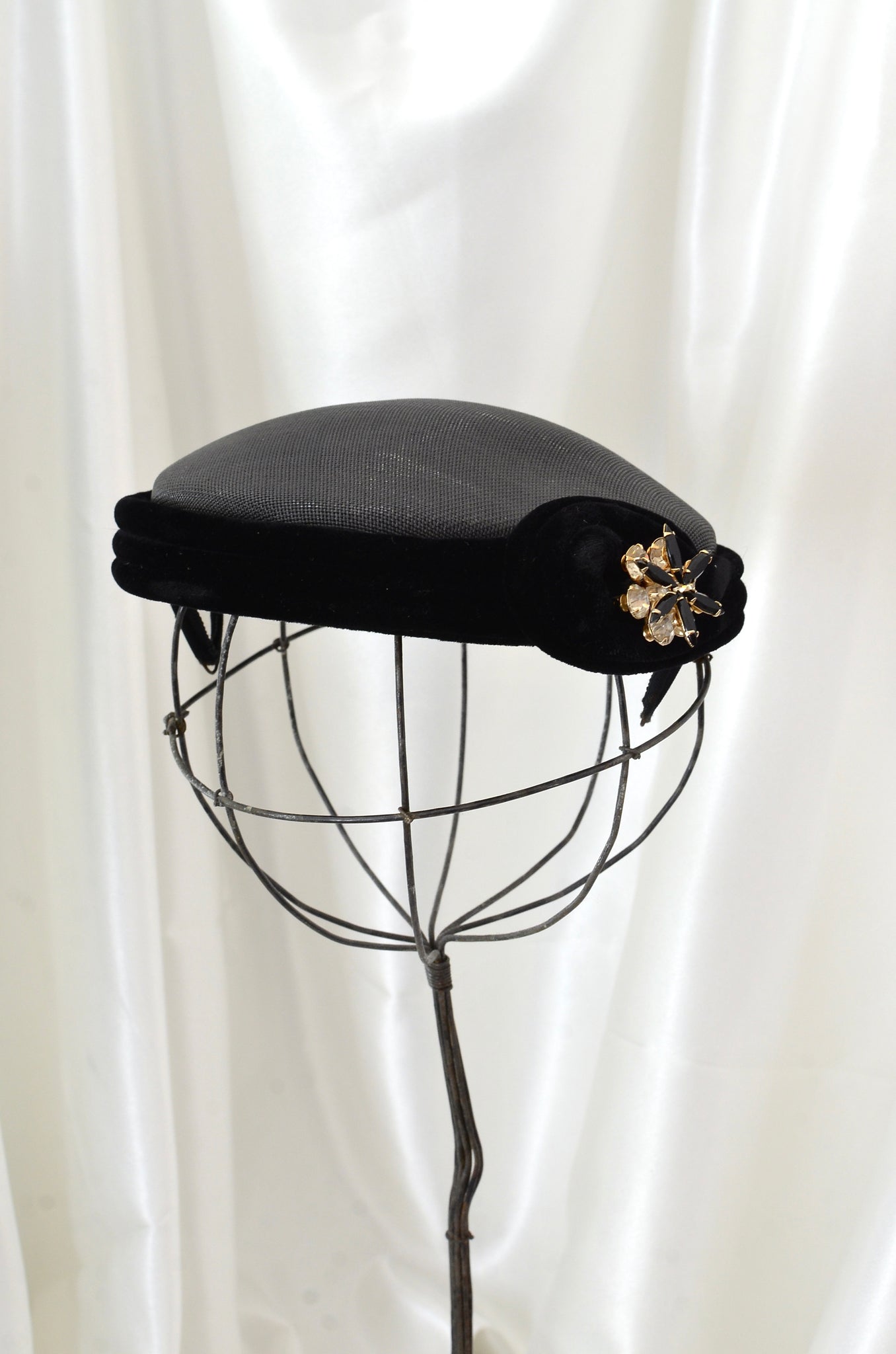 Vintage Rhinestone Applique Hat
