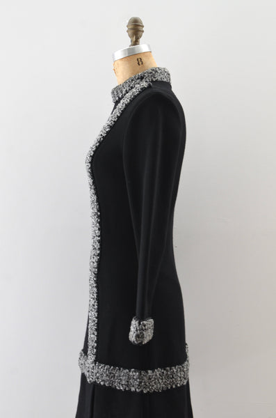 Vintage 1960s Black Knit Dress