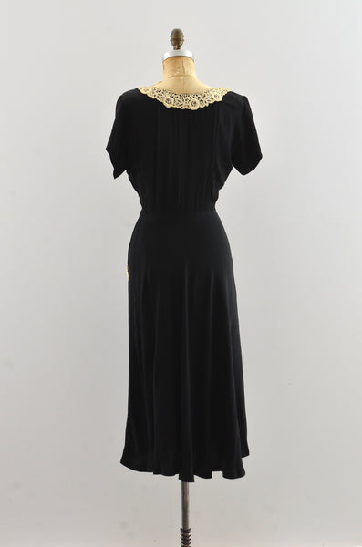 Vintage 1940's Noir Dress