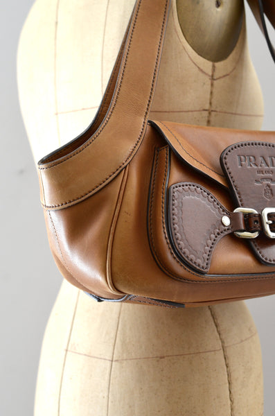 Prada Tabacco Leather Shoulder Bag