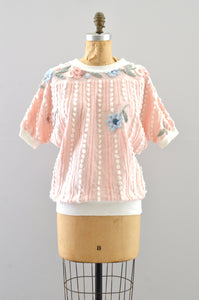 Vintage Pink Chenille Blouse