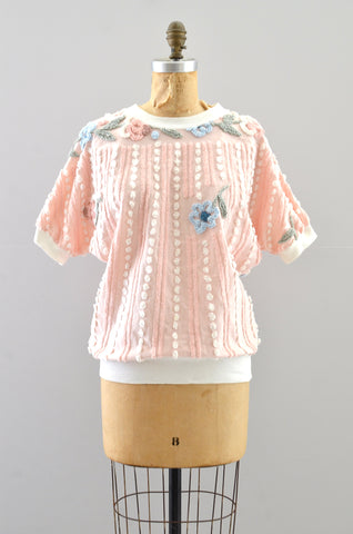 Vintage Pink Chenille Blouse