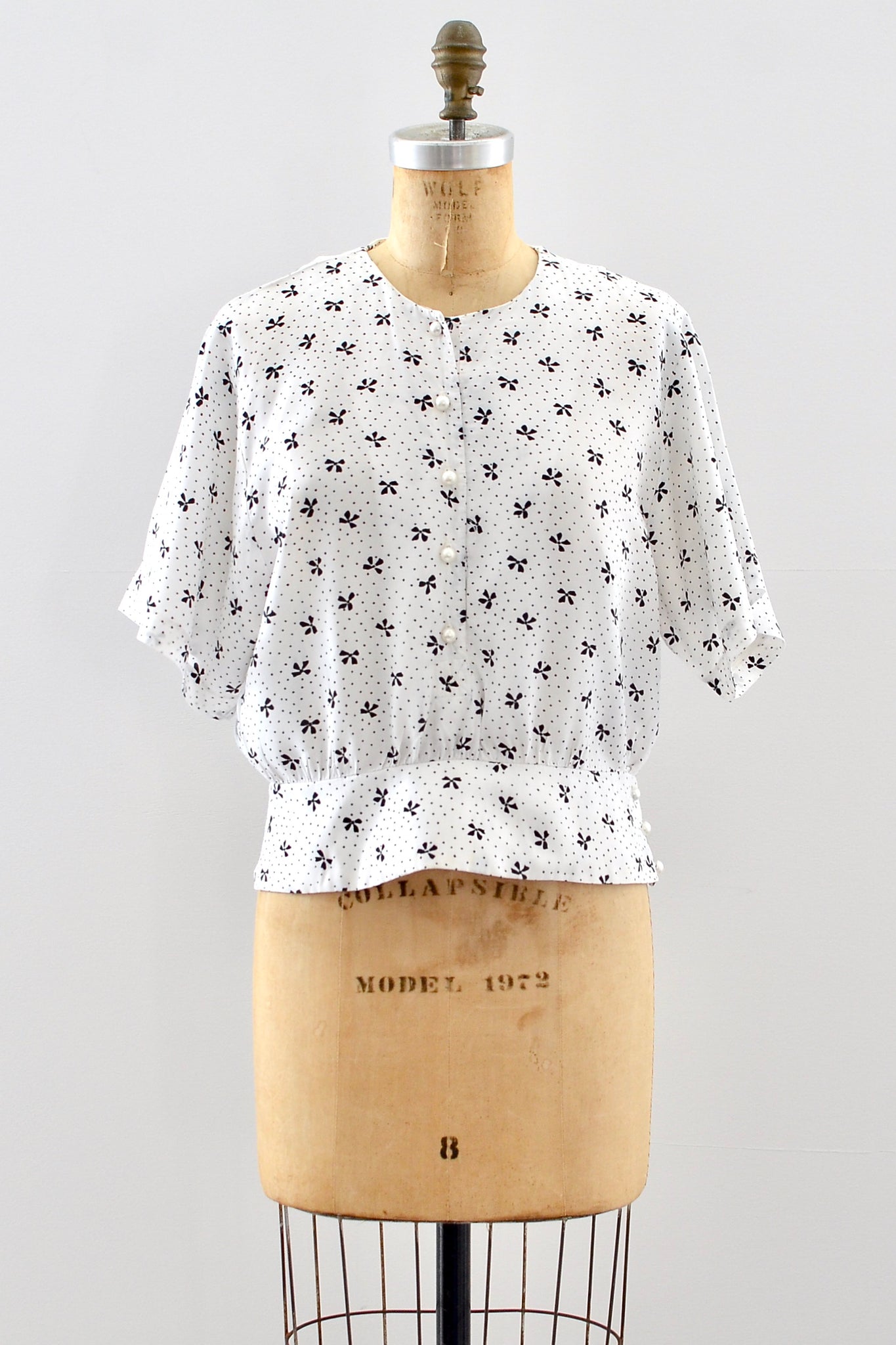 Vintage Bow Print Top