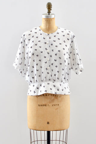 Vintage Bow Print Top