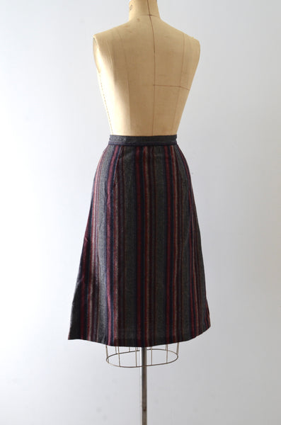 Vintage Striped Wrap Skirt