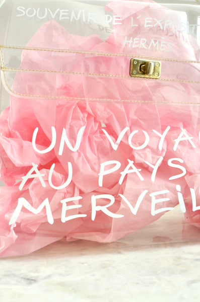 HERMÈS Kelly Transparent Bag Beach Vinyl Handbag