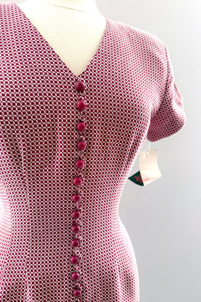 80s Button Front Dress