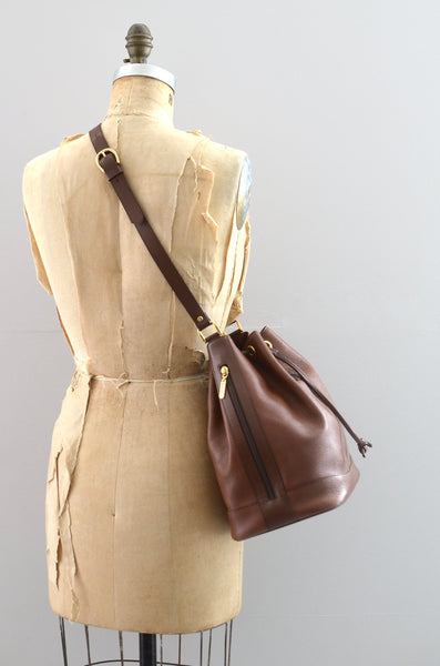 Burberry Pebbled Leather Bucket Bag