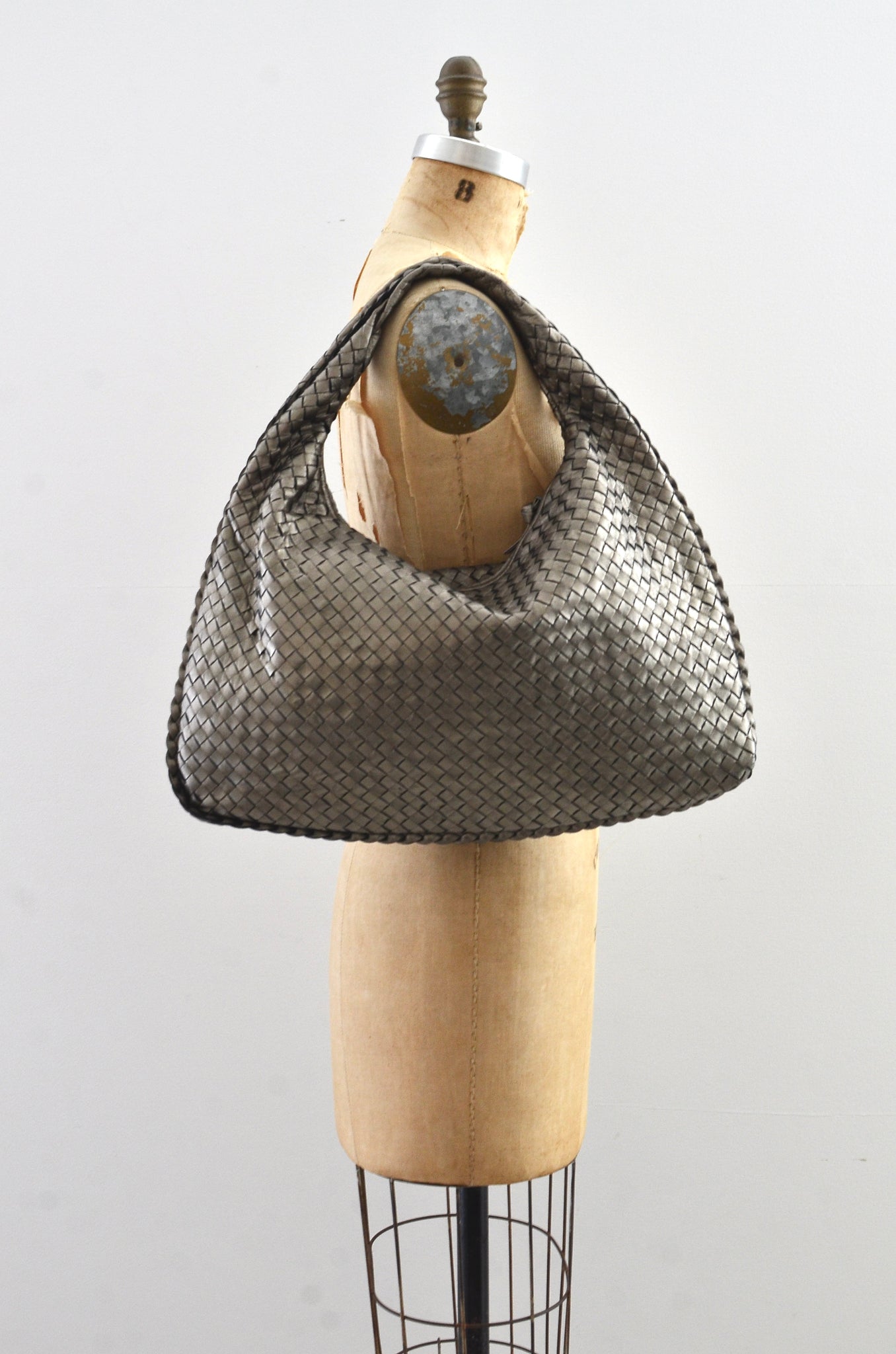 Bottega Veneta Intrecciato Veneta Hobo Silver