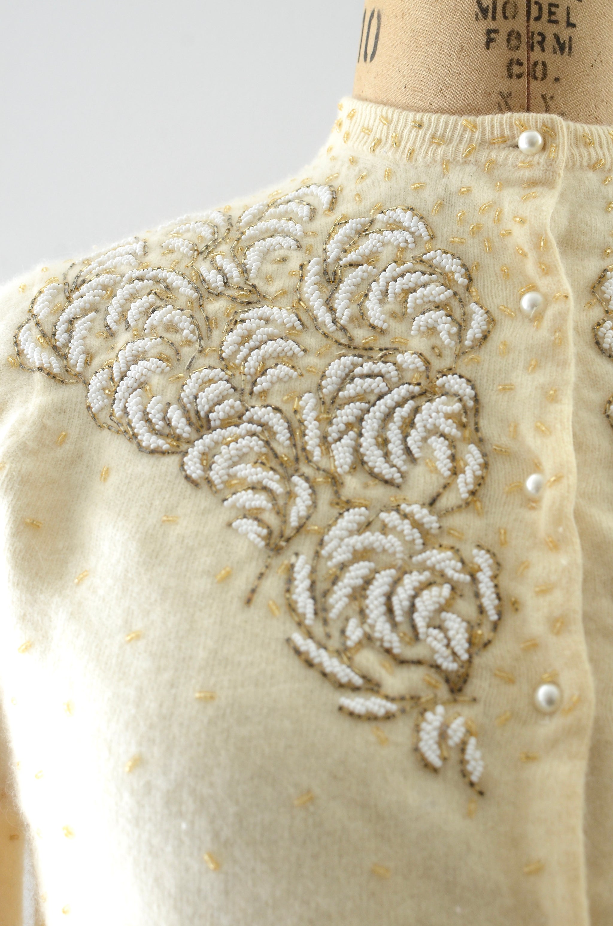 Vintage 1960s Beaded Cardigan Pickled Vintage