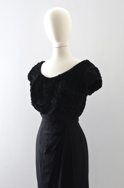 Vintage 1950s Ribbon Soutache Lilli  Diamond Dress