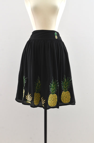 Y2K Pineapple Applique Skirt