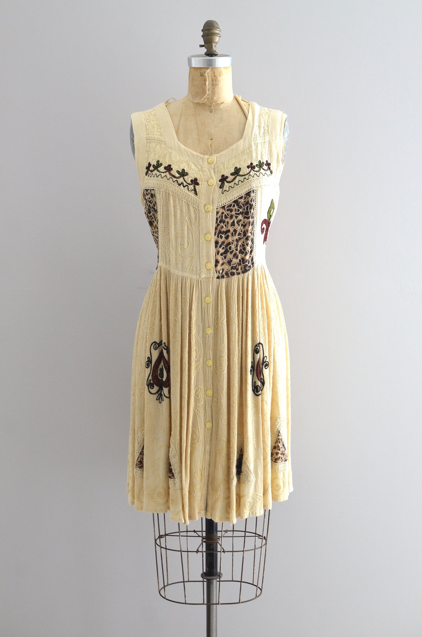 Vintage 90s Embroidered Gauze Dress Pickled Vintage Vintage 90s Embroidered Gauze Dress Pickled Vintage