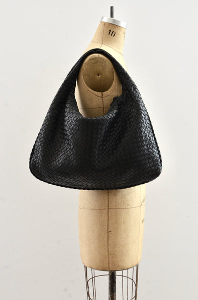 Bottega Veneta Intrecciato Veneta Hobo Black Bag Large