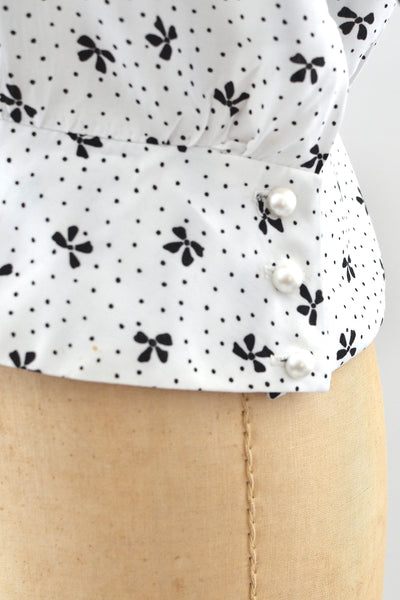 Vintage Bow Print Top