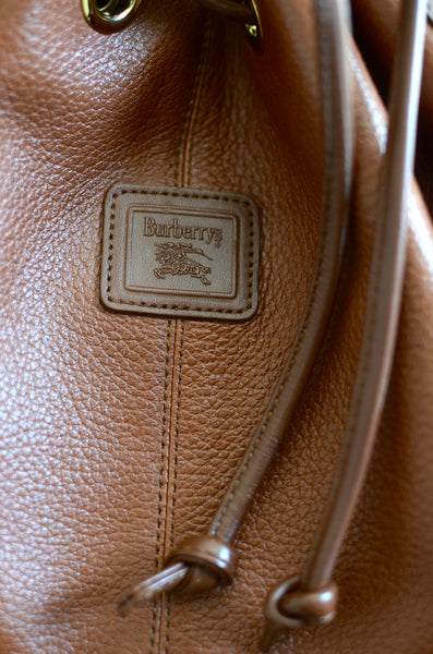 Burberry Pebbled Leather Bucket Bag