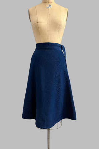 Blue Denim Wrap Skirt