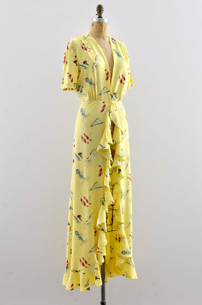 1950's Novelty Print Dressing Gown