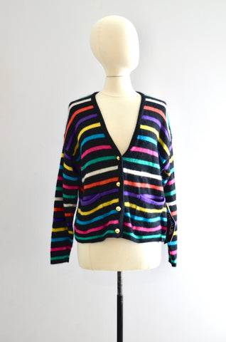 Vintage Rainbow Stripe Cardigan