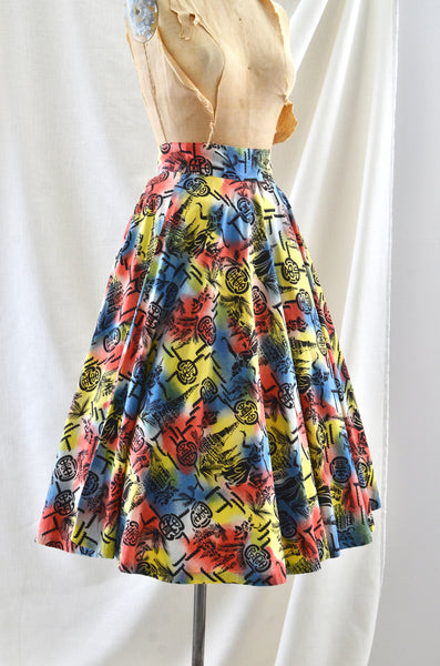 Vintage 1950's Siam Print Skirt