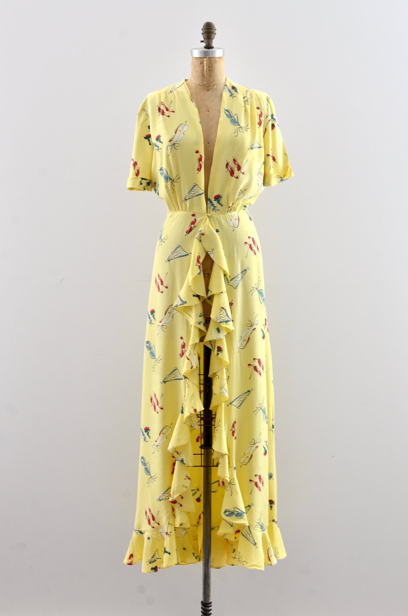 1950's Novelty Print Dressing Gown