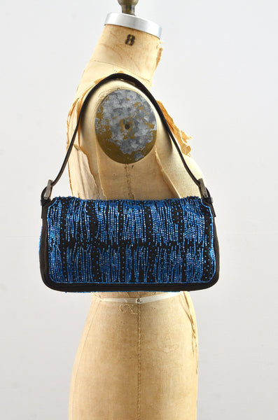 Rare Fendi Baguette Beaded Silk Bag