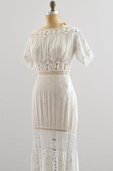 Edwardian Embroidered Lawn Dress