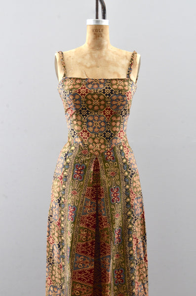 Vintage 70s Batik Dress