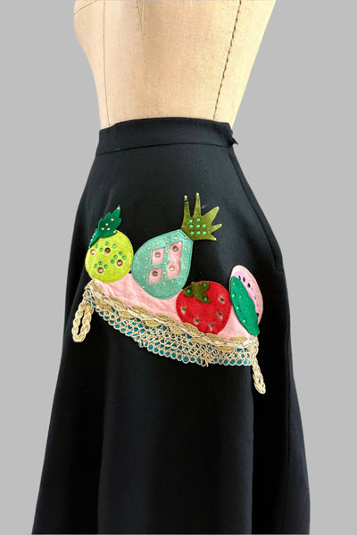 1950s Fruit Basket Felt Skirt