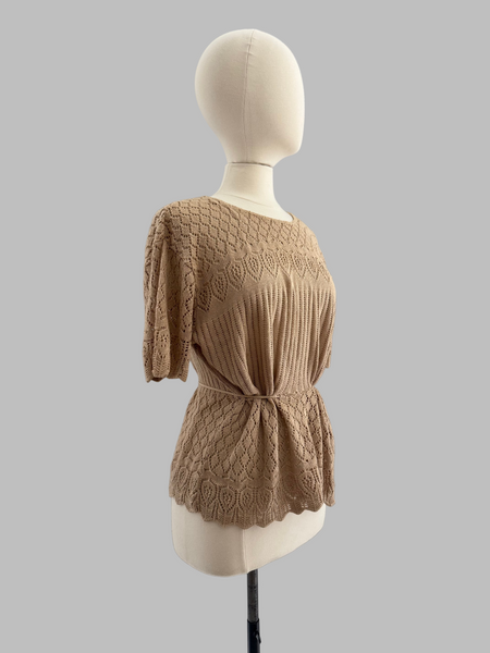 Vintage Pointelle Knit Top