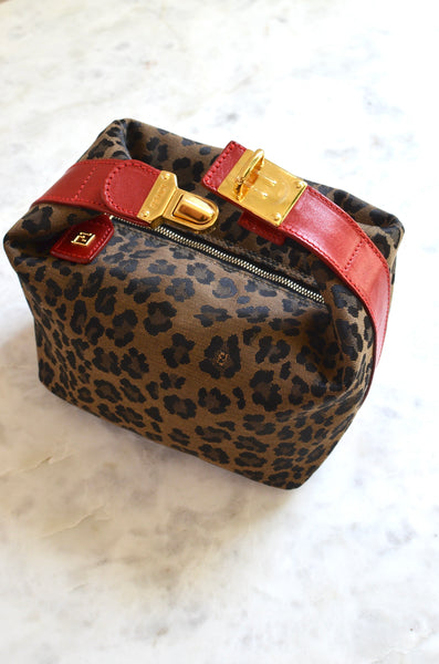 Fendi Mini Leopard Print Wristlet Pouch