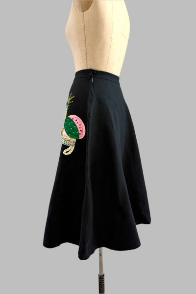 1950s Fruit Basket Felt Skirt