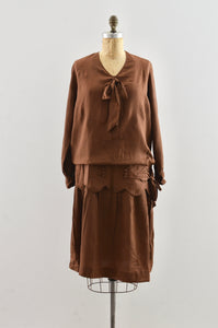 1920s Brown Flapper Dress